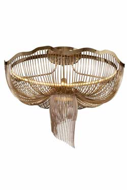 Medusa contemporary ceiling light in gold-plated steel. Myo. 