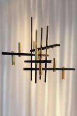 Akrobat black and gold pendant light. Myo. 