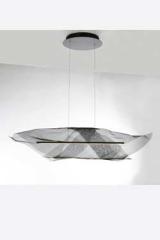 Aura contemporary pendant light in black steel mesh. Myo. 
