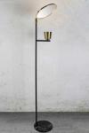 Black 1950s floor lamp with adjustable light, Lupa. Myo. 