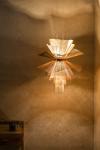 Contemporary chandelier in 24-carat gold metallic mesh Messier. Myo.