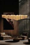 Ephelia linear LED illuminated sculpture pendant light. Myo.