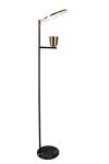 Black 1950s floor lamp with adjustable light, Lupa. Myo. 