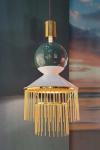 Green Art Deco pendant light with polished brass, by Boheme. Myo. 