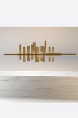 Large golden Skyline Metropolis pendant light. Myo. 