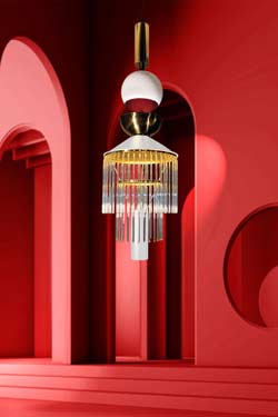 Two-tone Art Deco pendant light Boheme. Myo. 
