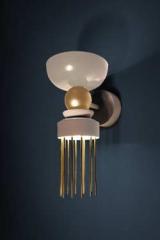 Small white and gold Art Deco wall light by Boheme. Myo. 