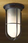 Docklight Ceiling plafonnier en bronze antique verre sablé. Nautic by Tekna. 