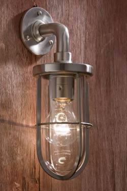 Docklight Wall applique en bronze nickelé mat verre clair. Nautic by Tekna. 