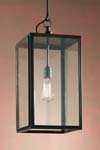 Ilford Closed Top antique bronze and clear glass pendant. Nautic by Tekna. 