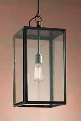 Ilford Closed Top antique bronze and clear glass pendant. Nautic by Tekna. 