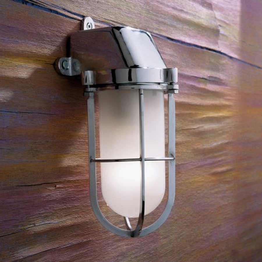 Admiral wall light in chrome-plated bronze with clear glass. Nautic by Tekna. 