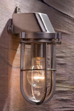 Admiral wall light in matt nickel-plated bronze with clear glass. Nautic by Tekna. 