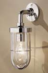 Docklight Wall chrome-plated bronze with clear glass. Nautic by Tekna. 