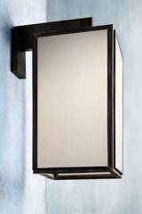 Large exterior wall light antique bronze frosted glass. Nautic by Tekna. 