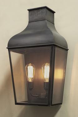 Montrose City Antique Bronze exterior Double Lantern Flat Glass. Nautic by Tekna. 