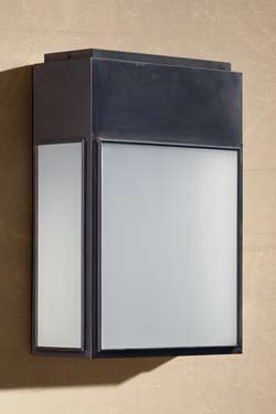 Outdoor wall light in aged bronze frosted glass. Nautic by Tekna. 