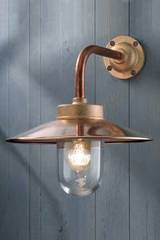 Quay Light 90° copper with clear glass. Nautic by Tekna. 