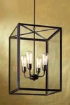 Ilford Large antique bronze and clear glass pendant. Nautic by Tekna. 