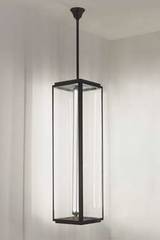 Long pendant in antique bronze clear glass. Nautic by Tekna. 
