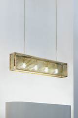 Portreath Mesh-C rectangular pendant in polished bronze. Nautic by Tekna. Portreath Mesh-C rectangular pendant in polished bronze. Nautic by Tekna.