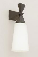 Axel small outdoor or bathroom wall lamp in black patina bronze. Objet insolite. 