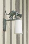 Lola outdoor wall lamp green patina in bronze and white glass. Objet insolite. 
