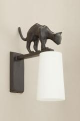 Lola outdoor wall lamp lantern cat in black bronze. Objet insolite. Lola outdoor wall lamp lantern cat in black bronze. Objet insolite.