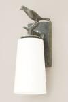 Plume outdoor wall lamp bird in grey-green bronze. Objet insolite. 