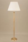Dora classic gold floor lamp with large white shade. Objet insolite. 