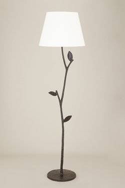 Flora floor lamp branch with black patina bronze finish. Objet insolite. 