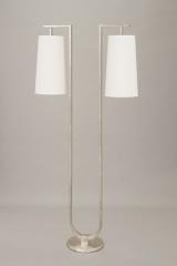 Gustave antique satin nickel floor lamp. Objet insolite. Gustave antique satin nickel floor lamp. Objet insolite.