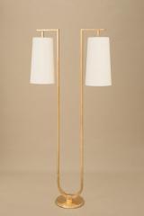 Gustave classic 2-light floor lamp in gilt bronze . Objet insolite. Gustave classic 2-light floor lamp in gilt bronze . Objet insolite.