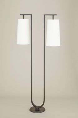 Gustave 2-light antique floor lamp. Objet insolite. 