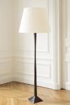 Inès contemporary black floor lamp in solid patinated bronze. Objet insolite. 