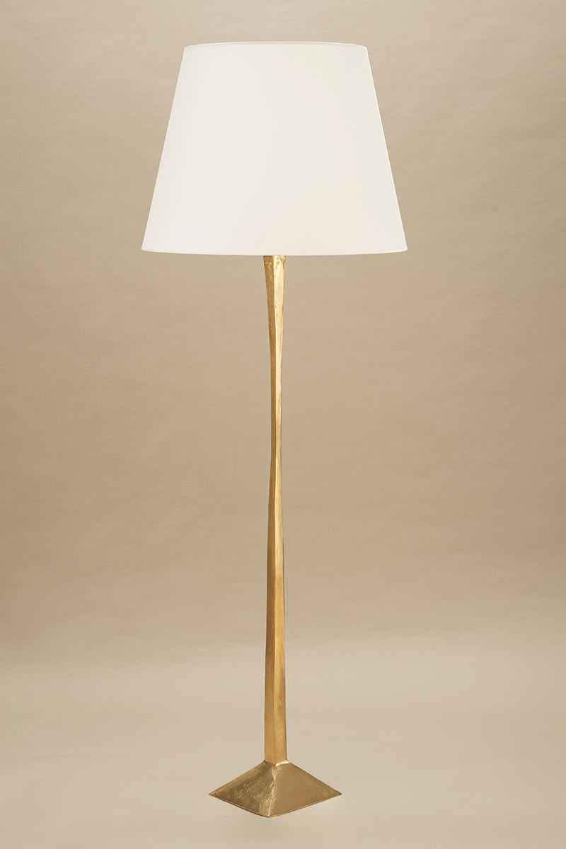 Large gold store floor lamp