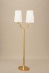 Perceval gold floor lamp 2 lights antique style. Objet insolite. 