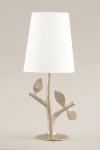 Folia petite lampe de table 3 feuilles en bronze argenté. Objet insolite. 