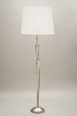 Jude lampadaire contemporain finition nickel. Objet insolite. 