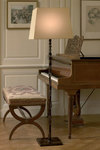 Solid bronze black patina floor lamp Fragile. Objet insolite. 
