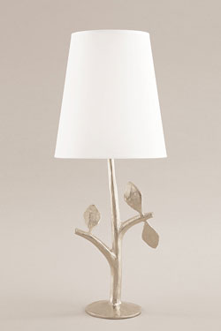 Folia small table lamp 3 leaves in silver plated bronze. Objet insolite. 