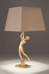 Pompéi lampe de table figurative dorée. Objet insolite. Pompéi lampe de table figurative dorée. Objet insolite.