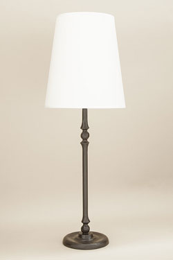 Stanislas lampe de table bougeoir bronze noir. Objet insolite. 