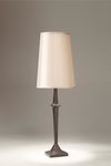 Adam thin table lamp in patinated black bronze. Objet insolite. 