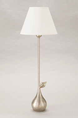 Clara plant-inspired table lamp with nickel finish. Objet insolite. 