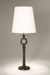 Diego solid bronze candlestick table lamp. Objet insolite. 