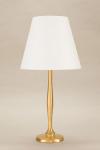 Dora gold table lamp with off-white shade. Objet insolite. 