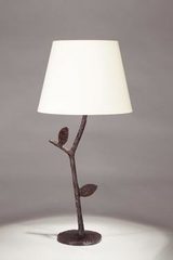 Flora plant table lamp in black patinated bronze. Objet insolite. 