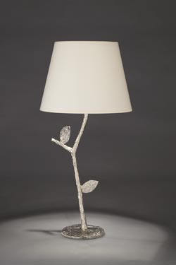 Flora silver vegetable table lamp. Objet insolite. 