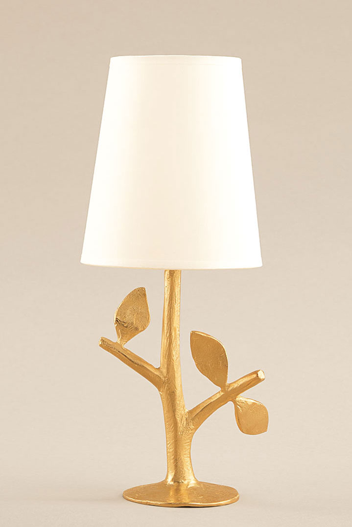 Folia small table lamp in gilt bronze. Objet insolite. 
